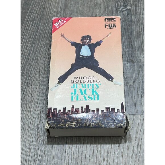 Vintage 1992 VHS Movie of Jumpin Jack Flash Featuring Whoopi Goldburg R Rated - Picture 1 of 4